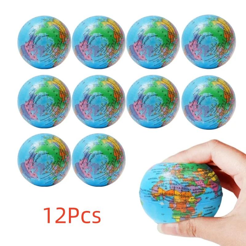 

12Pcs Expression Soft Balls Toy Beach Sponge Stress Ball Squeeze Smiley Face Pu Foam For Kids Adult Sports Decompress Toy Ball