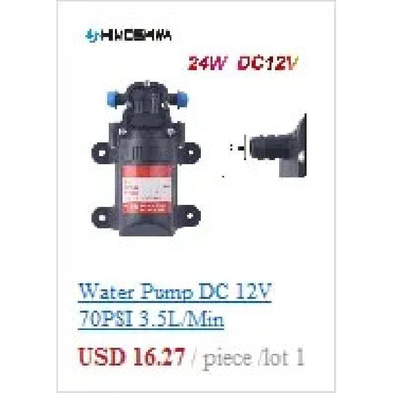 DC 12V 130PSI 6L/Min Water High Pressure Diaphragm Self Priming Pump 70W 72W with EU plug power supply 6A pipe 1/2