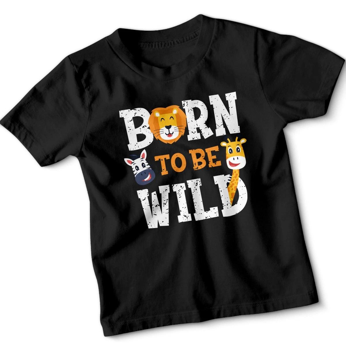

Born To Be Wild Typography Kids Tshirt Design Concept Youth Tee Shirt Gift 160