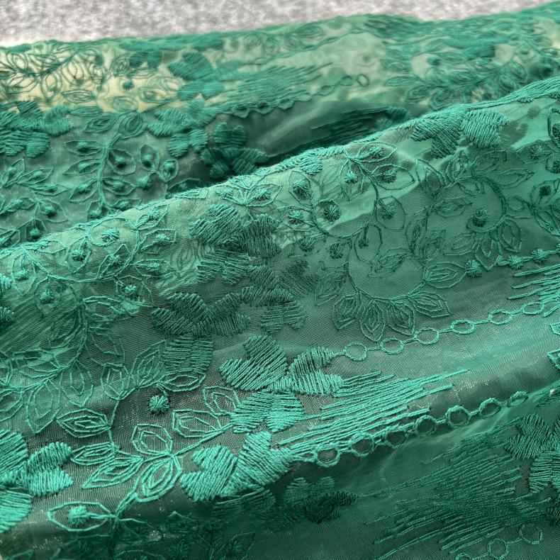 France Vintage Embroidery Formal Dresses Women Summer Autumn Lantern Long Sleeve Lace Pearl Prom Evening Birthday Party Dress