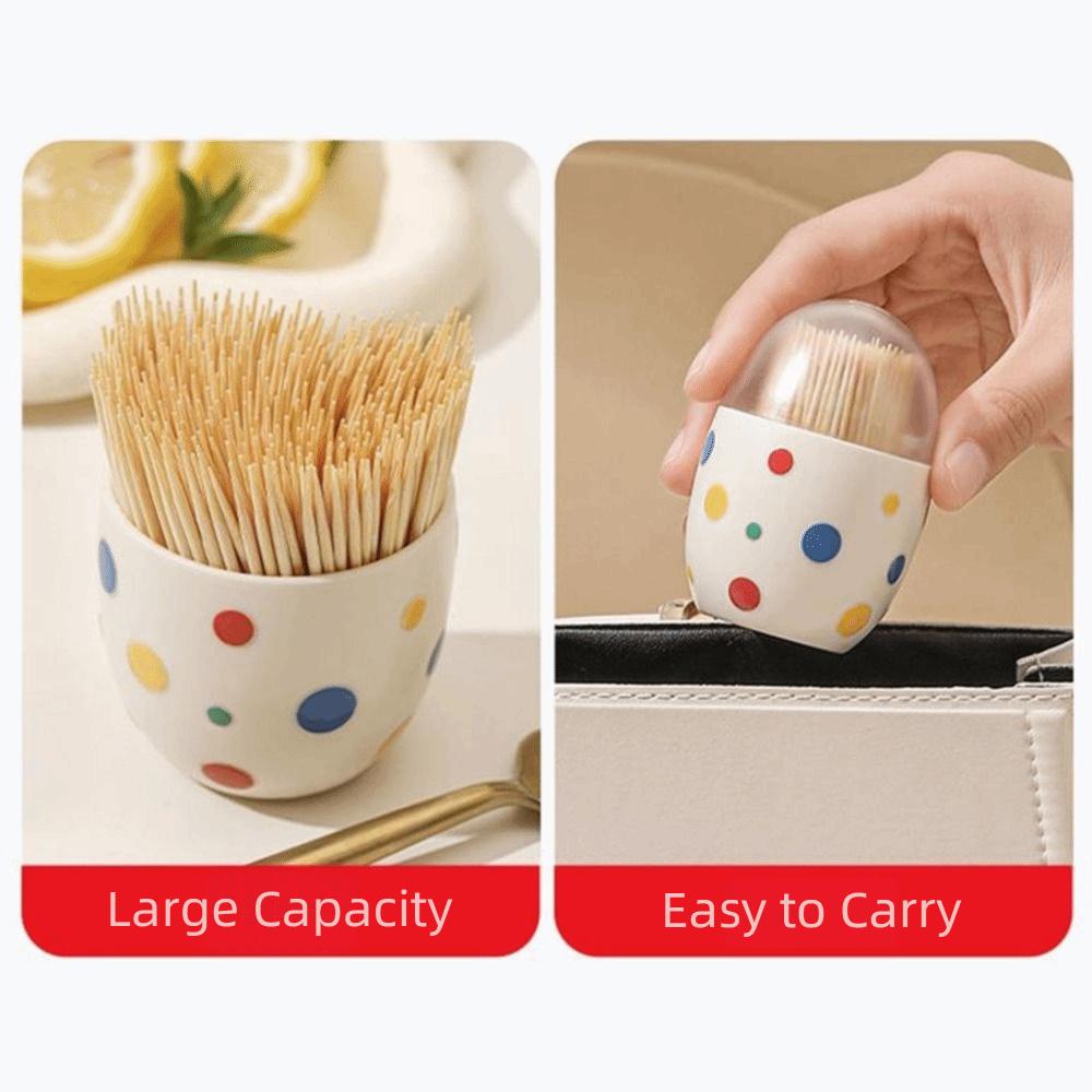 2pcs Oval Shape Toothpick Storage Case Plastic Toothpick Holder Magnet Toothpick Box  for Household