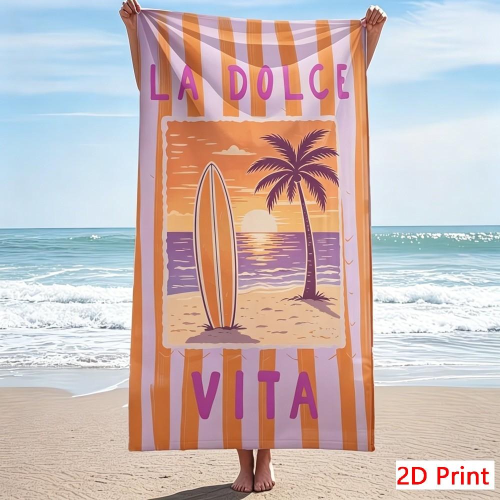 Unique La Dolce Vita Beach Towel Large Italian Style Pool Mat Microfiber Quick Dry Sport Towel Creative Summer Holiday Gift XXL