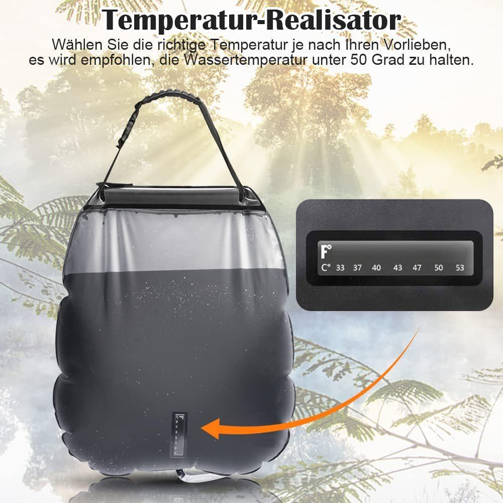 Outdoor Portable Shower Bag 20L Solar Heated Camping Shower Bag Removable Bath Water Storage Bag