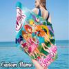 Custom Name Wink Anime Beach Towel - Soft, Ultra-Absorbent Microfiber, Lightweight, Perfect for Beach, Parties, Travel, Camping