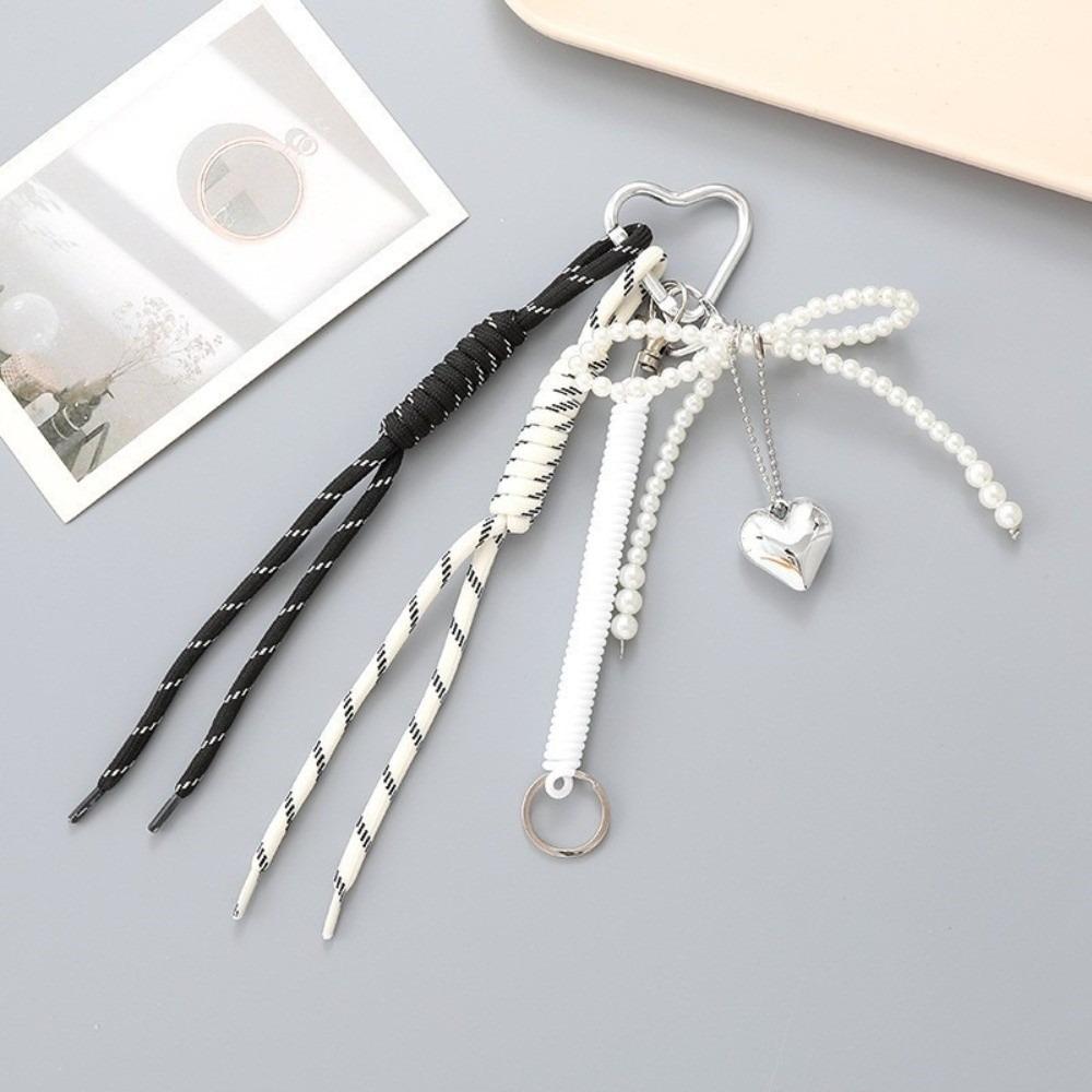Phone Case Hanging Ornaments Heart Charms Keychain Y2k Rope Keychain Fashion Bowknot Key Ring