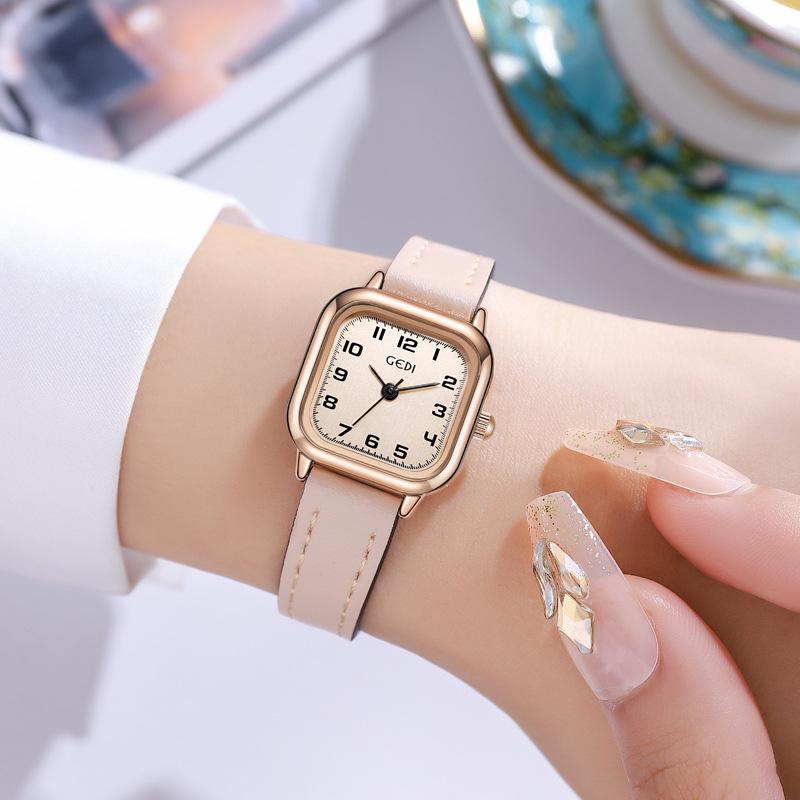 Exquisite Small Square Watch Women'S Simple Belt Watch Niche Square Small Dial Quartz Watch