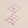 24 Pieces Short Round Head Flash Red Pink French Wearing Armor European and American Spice Girls Fake Nails Wearable Manicure Nails
