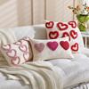 Romantic Valentine Heart Pattern Pillowcase Embroidery Throw Pillow Cover  Valentines Day