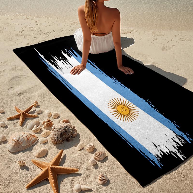 1 Stück Argentinien Flagge Design Strandtuch - Weiche, Saugfähige Mikrofaser, Leicht, Ideal für den Strand, Partys, Reisen, Camping Fan Geschenke