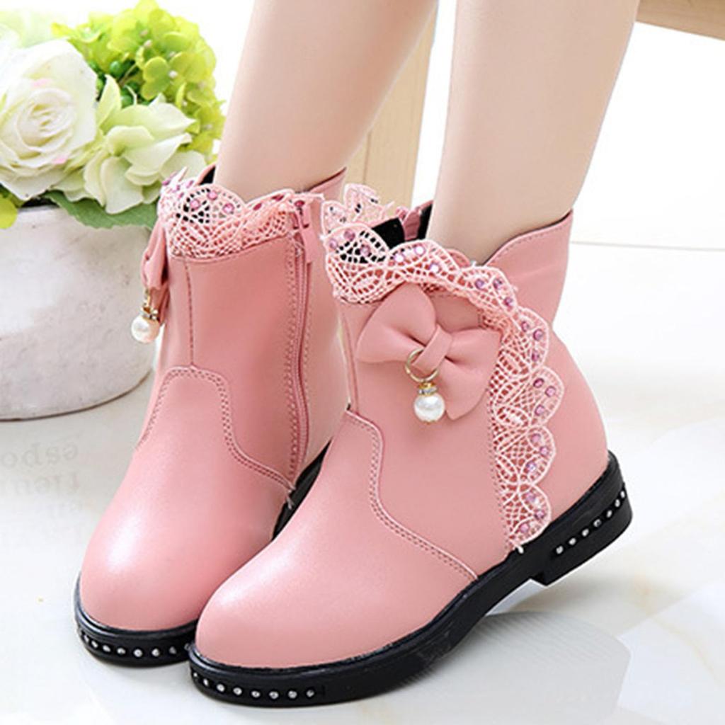 Barnstövlar, Enkelstövlar, Brittiska Snöstövlar, Flickors Mocka Sidodragkedjestövlar, Mellansulestövlar