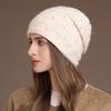 Winter Rabbit Fur Knitted Hat Women's Pullover Hat