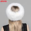 JERYAFUR Women Faux Fur Winter Hat, Thick Fluffy Grey Plush Warm Fashion Ladies Cap for Cold Winter Outdoor