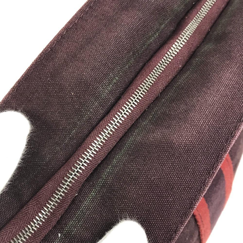 Hermes Fourre Tout Bag Pouch Bag Clutch Bag Cotton Wine-red