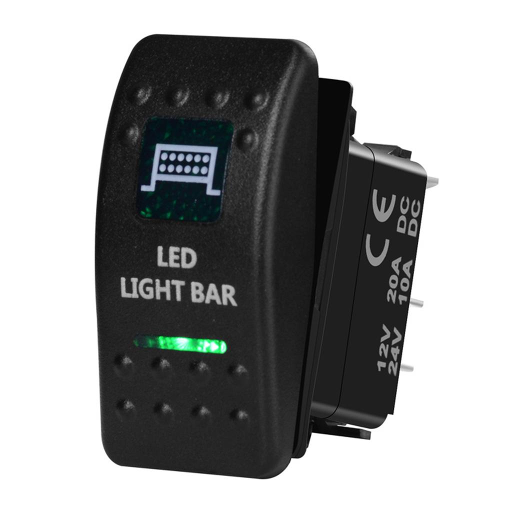 12V/24V Marine Rocker Switch Green LED SPST ON-OFF DPDT ON-OFF-ON Momentary Toggle for 4x4 Off-Road RZR ATV ARB Carling Style