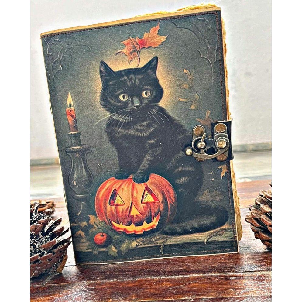 

Черный кот Джанк журнал Старые страницы Темная ведьма Фэнтези Магический Джанк журнал Набор Хэллоуин Тематика Книга теней 7 x 5 in