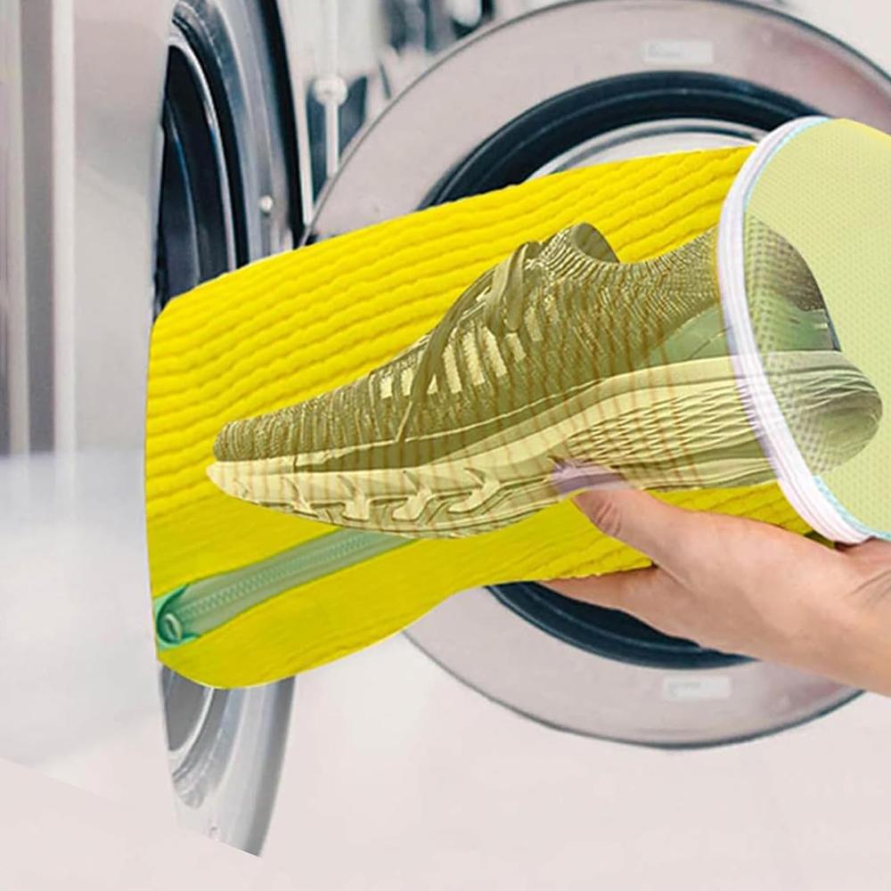 2pcs Reusable Shoe Washing Bags for Washing Machine All Shoe Types (Yellow)