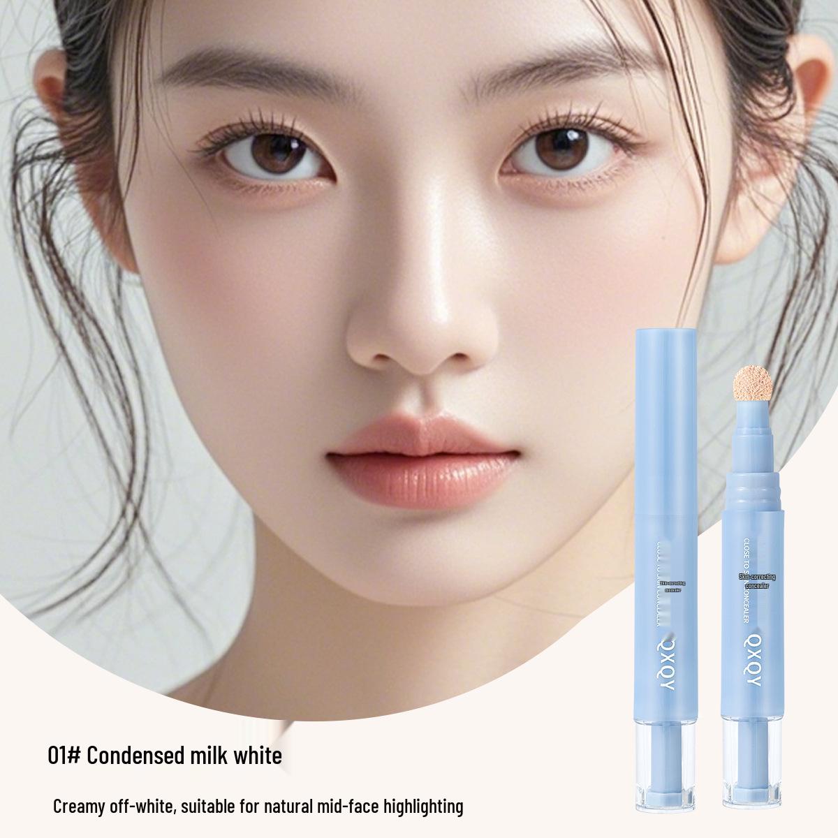 

QXQY Натуральный осветляющий консилер: Прилегающий к коже, Увлажняющий, Эффект макияжа без макияжа, Контурирование с помощью аппликатора-спонжа.