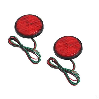 2 Stück Reflektorlicht integrierte runde Lampe für LKW-Motorrad rot