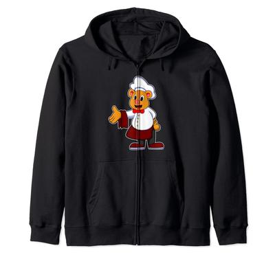 Bear Chef Chef Hat Zip Hoodie