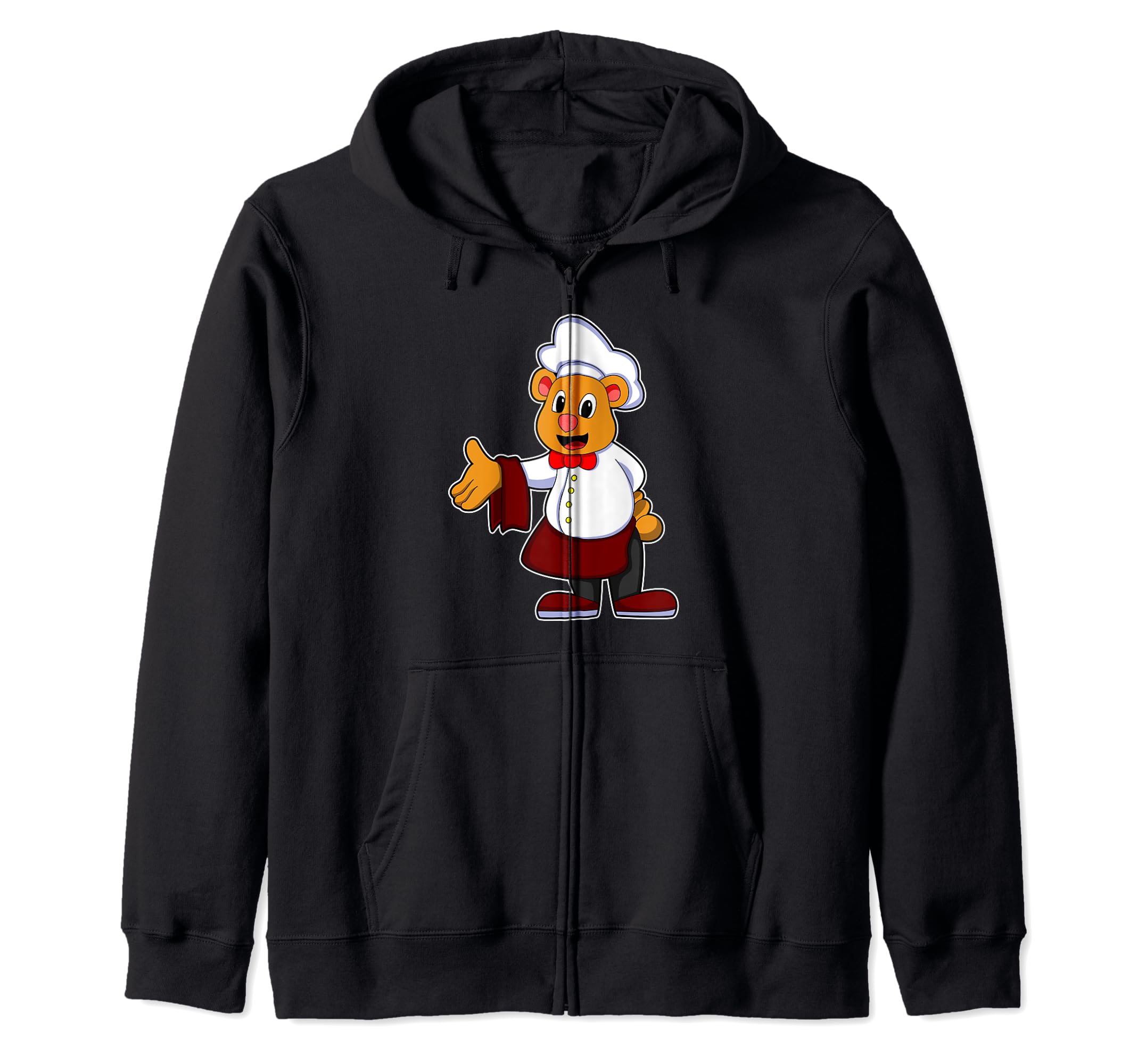 

bear chef chef hat zip hoodie чёрный