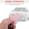 For Hyundai Key Fob Cover with Keychain, Pink Genuine Leather Crystal Key Case Protection Shell Compatible with 2019 2020 2021 2