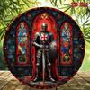 Vintage Crusader Knight Metal Wall Sign Round Tin Art Decor 8 Inch Retro Home Bar Man Cave
