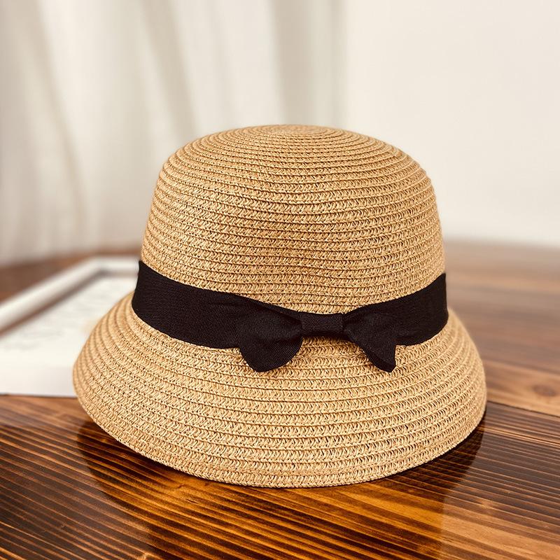 Sun hat that covers the face, small bucket hat, beach fisherman hat, women's straw hat, straw-braided small brim, sun protection, summer fashion