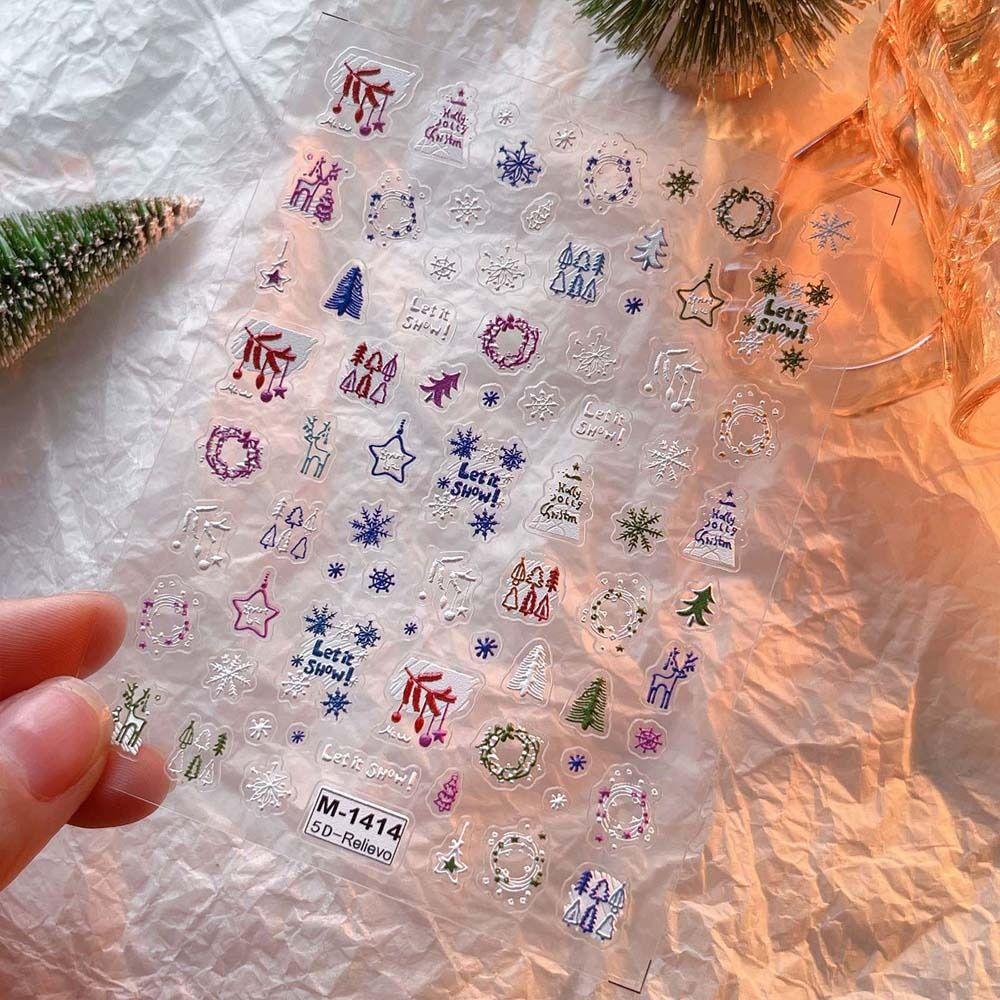 

Маникюрные украшения Рождественские наклейки для ногтей Аксессуары для ногтей Рождественские украшения для ногтей для девочек M1414