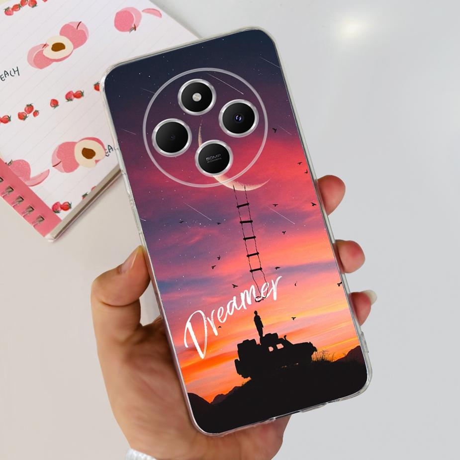 For Xiaomi Redmi 14C Case Cute Cat Butterfly Painted Cover Clear Silicone Soft TPU Phone Case For Xiaomi Redmi 14C Redmi14C Bags