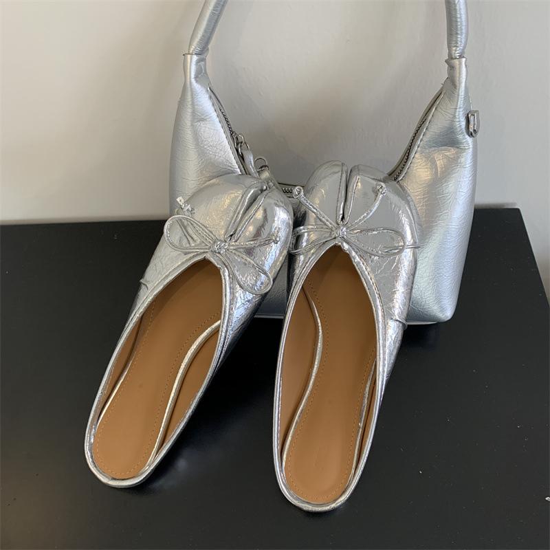 IPPEUM Tabis Flat Slippers Ballet Flats For Women 2025 New White Black Split Toe Mules Shoes