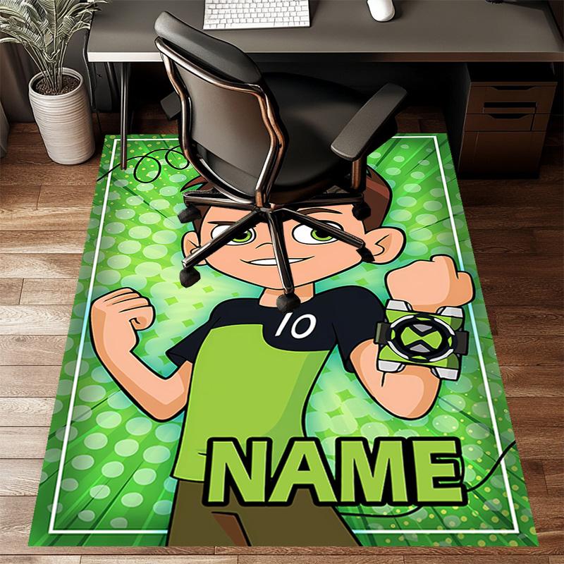 Custom Ben Mat Personalized Name, Polyester Washable Indoor Entryway Rug, Gift for Christmas, Easter, Thanksgiving Day