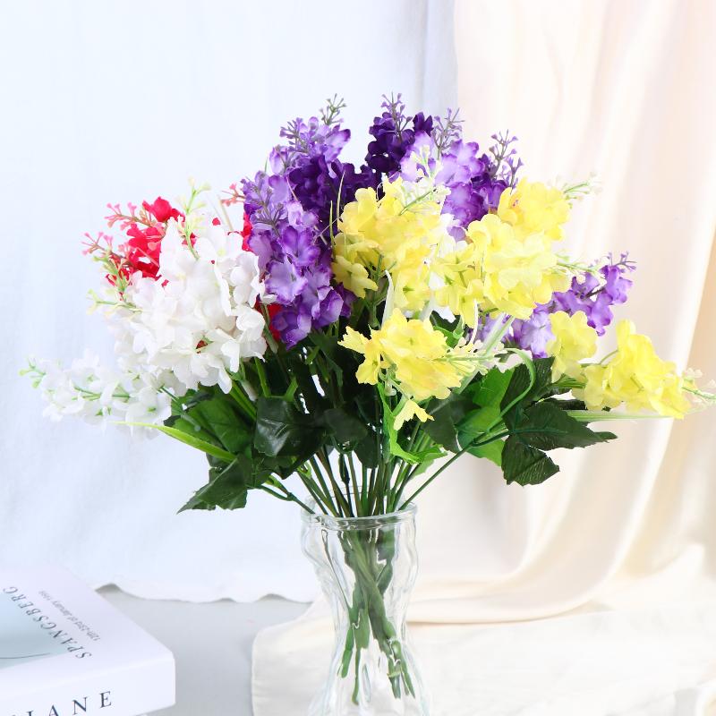 Artificial Hyacinth Lavender Bouquet Fake Flowers For Home El Garden Wedding Decoration Plastic Floral Arrangement