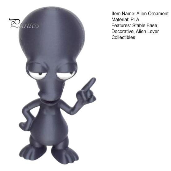 Decorative Alien Figure 3D Printed Ornament, Funny Figurine, Collectible Big Head Novelty Home Ornament Statue for Desk Shelf Decor, Lovers