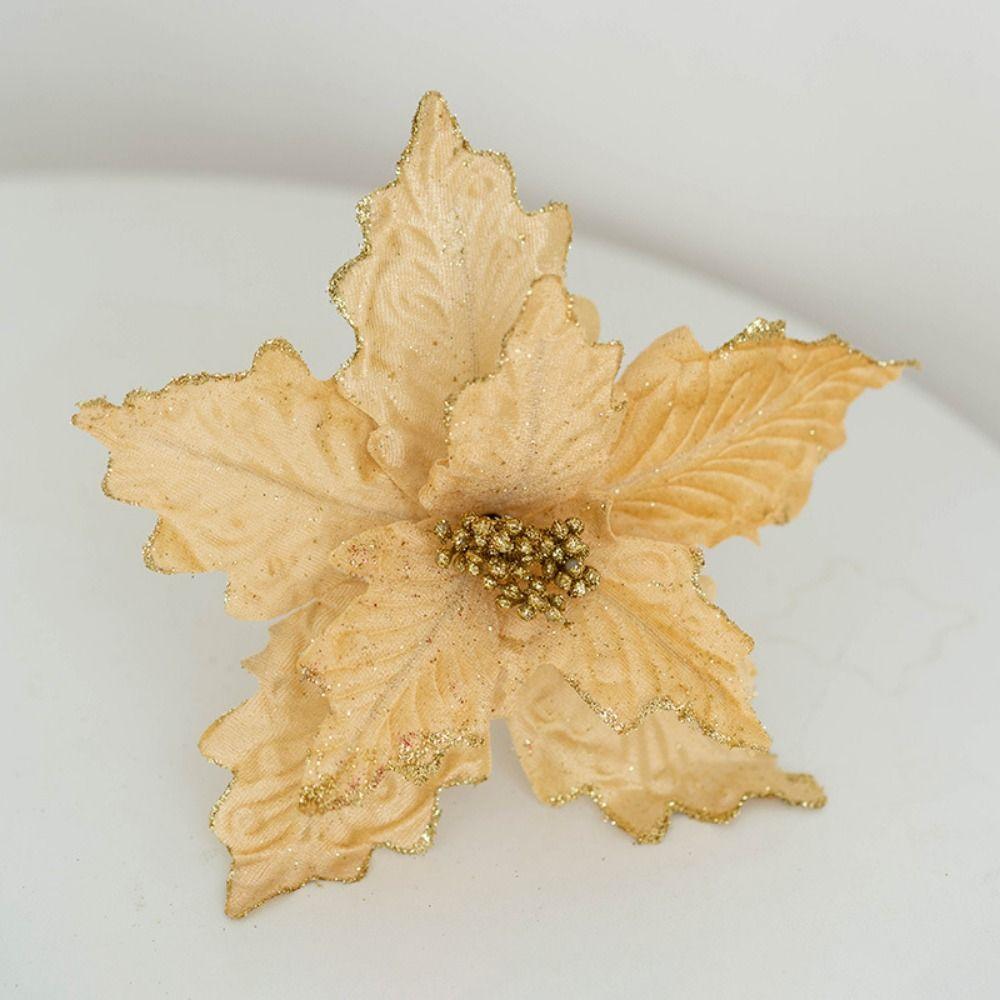 Fake Simulated Christmas Flower DIY Xmas Tree Ornaments Artificial Christmas Flowers  Christmas