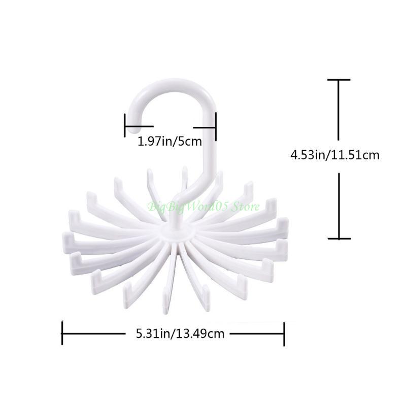 24TE 360 Degree Rotatable Ties Clothing Hanger Rack 18 Claw Scarf Hangers