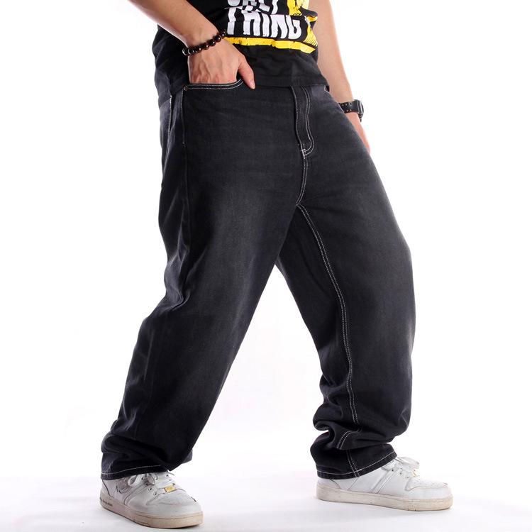 Nowa moda jesienna męskie dżinsy Hip-Hop Rock Baggy fajne długie spodnie jeansowe dla mężczyzn Plus rozmiar