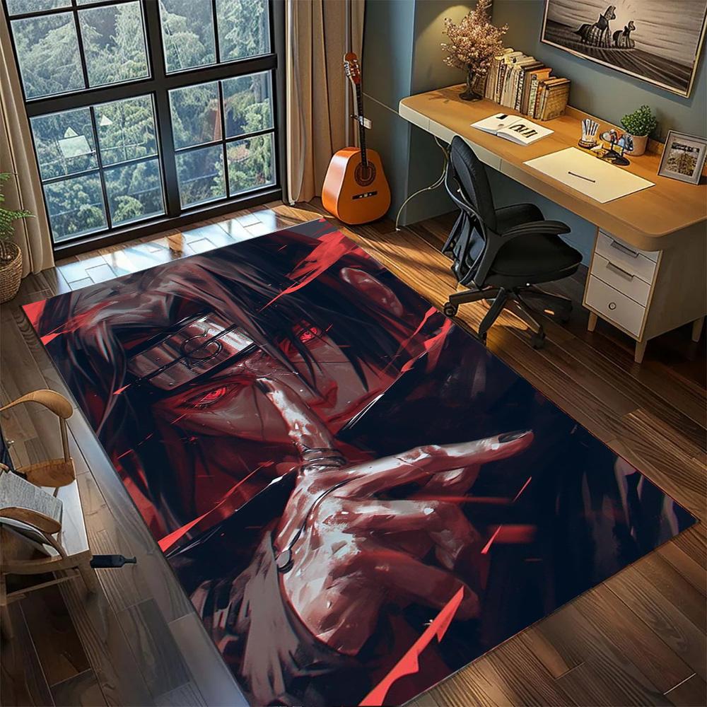 Itachi Uchiha Bedroom Interior Ornament Floor Mat, Non Slip Washable Large Area Carpet Rug.-TING