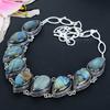 Labradorite Gemstone Handmade 925 Sterling Silver Jewelry Necklace 18" KG-1628