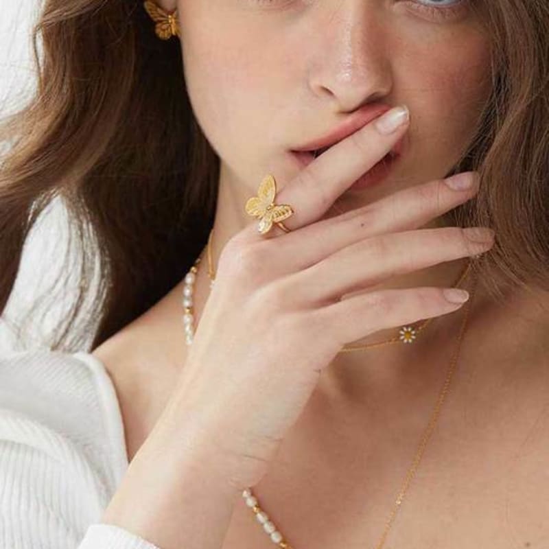 Ollia Bling Butterfly Free Size Fashion Ring