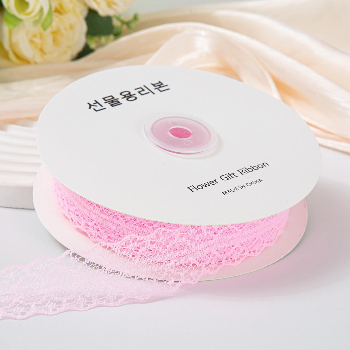 

25 ярдов полиэстеровой кружевной ленты в виде листьев лотоса для самостоятельного изготовления букета и упаковки подарочной коробки