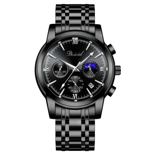 

DIZIZID Men s Quartz Chronograph Watch, Popular Business Watch, Stylish Multi-Function Stainless Steel Watch with 3 ATM Water Resistance, Date Display