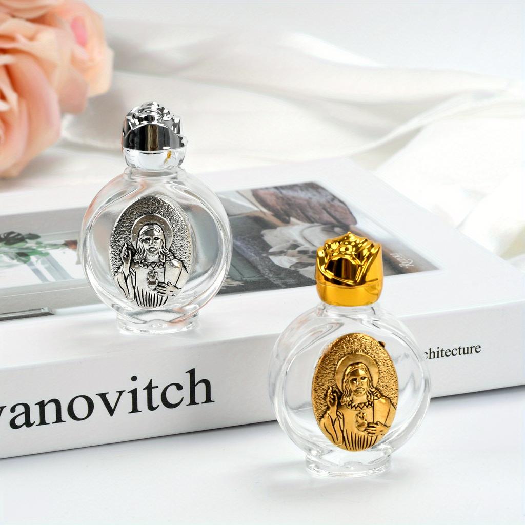 1 Stück Weihwasserflasche Heiliges Herz Jesu Muster Religiöse Kreuzflasche Christliche Jungfrau Skulptur Flasche Weihwasserflasche