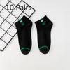 10 Pairs of Male Spring and Autumn Cloth Label Letter Carved Hollow Mesh Breathable Sweat Absorption Deodorant Socks
