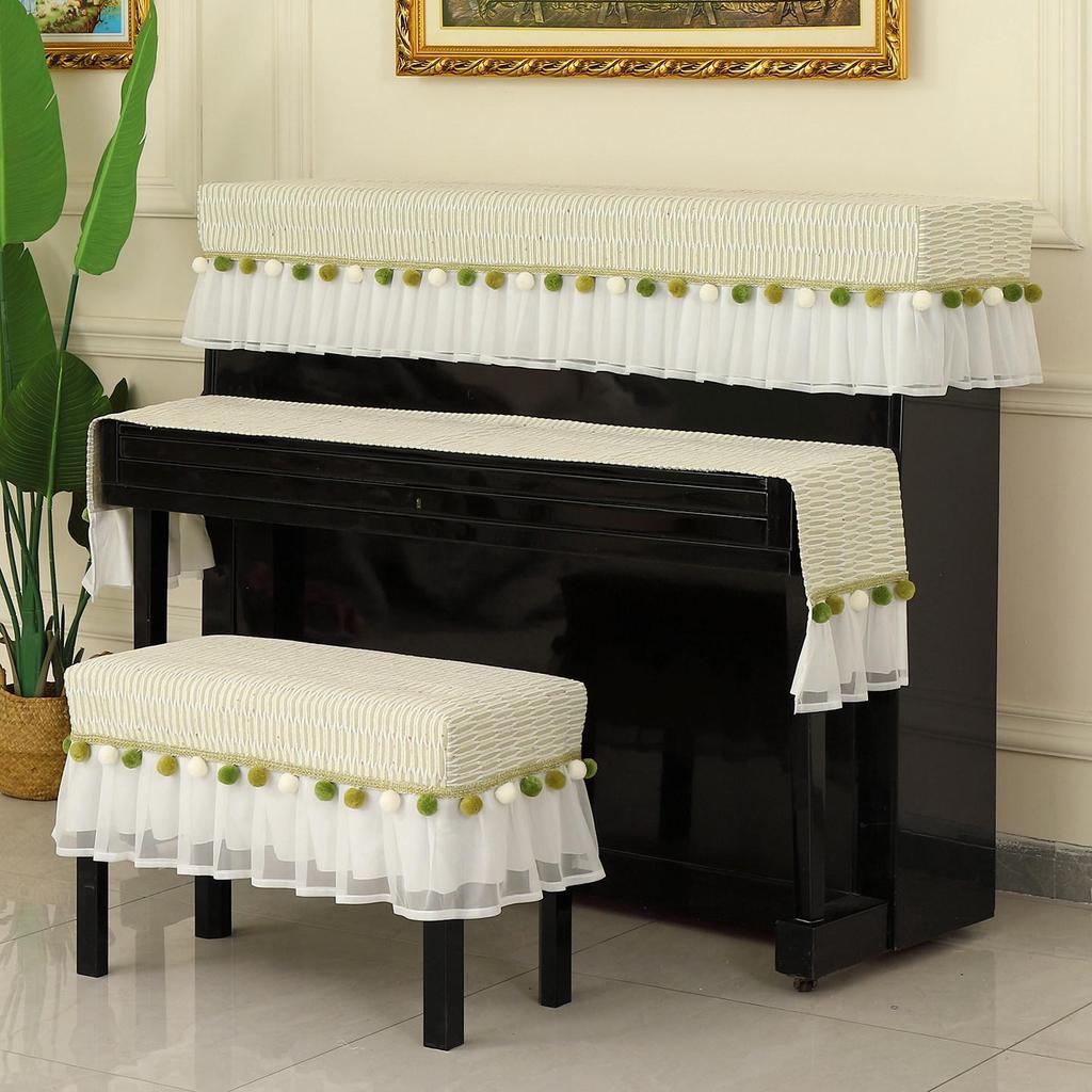 Nordic Luxury Simple Piano and Stool Dust Cover Set