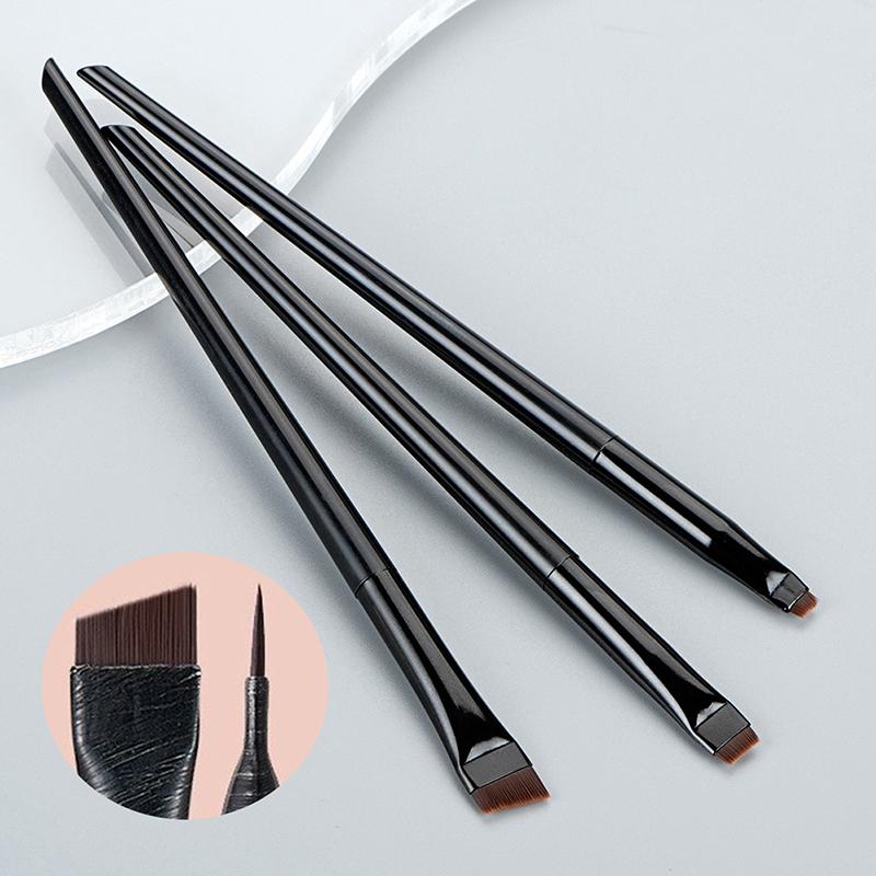 3Pcs Blade Eyeliner Brush Eyebrow Brush Portable Flat Fine Eyeliner Brow Contour Makeup Brushes Cosmetic Beauty Makeup Tool