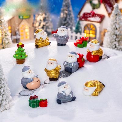 1/3 teile/satz Weihnachten Geschenk Figuren Miniatur Santa Claus Schneemann Micro Landschaft Ornamente Für Neue Jahr Zu Hause Dekorationen Kawaii