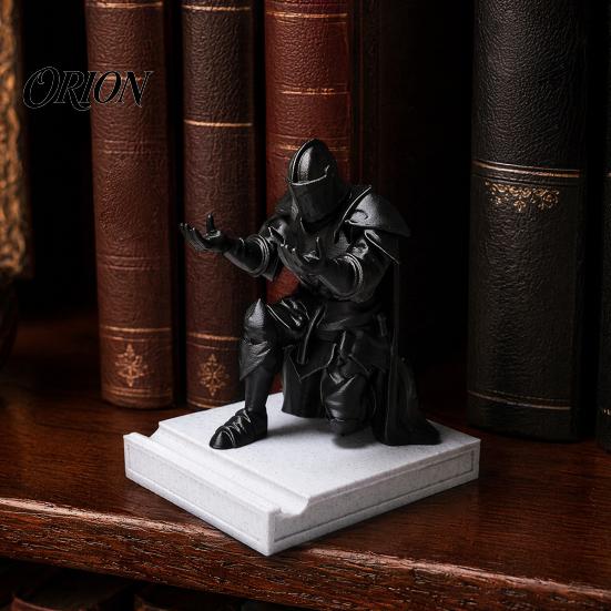 Mystery Style Desk Accessory 3D Printed Knight Pen Holder, Kneeling Stand, Exquisite Premium Quality Display Stand Sculpted Statue, Creative Organizer