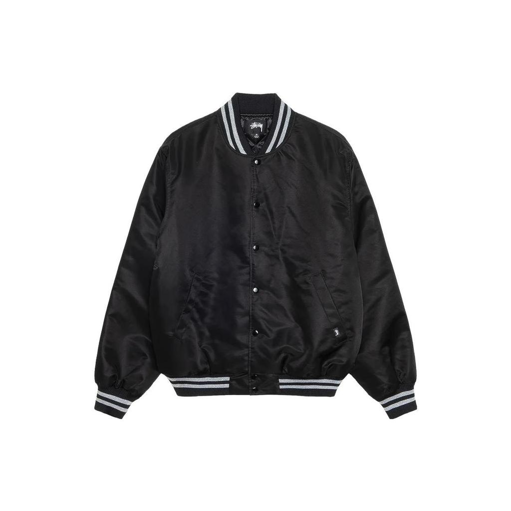 Stussy Sequin Satin Jacket Unisex Jacket Black 115718