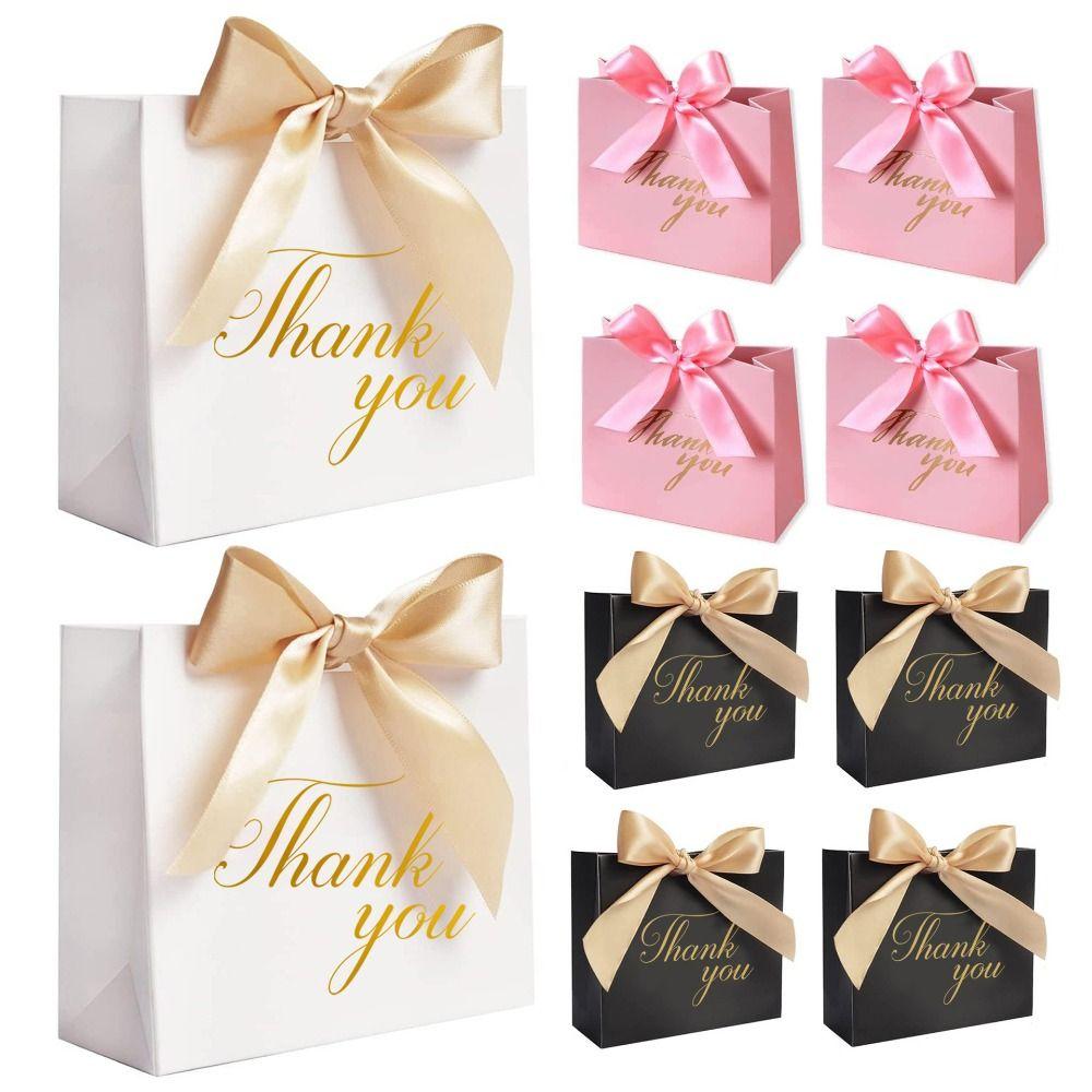 10 Pack Thank You Gift Bags Kraft Paper Material Candy Treat Boxes Mini Gift Bags Christmas Gift