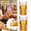 Fake Beer Glasses, 400ml Double Layer Funny Beer Stein Mugs, Realistic Plastic Fake Beer Mugs with Handles Mezzanine Model Beer, Large Capacity Prank
